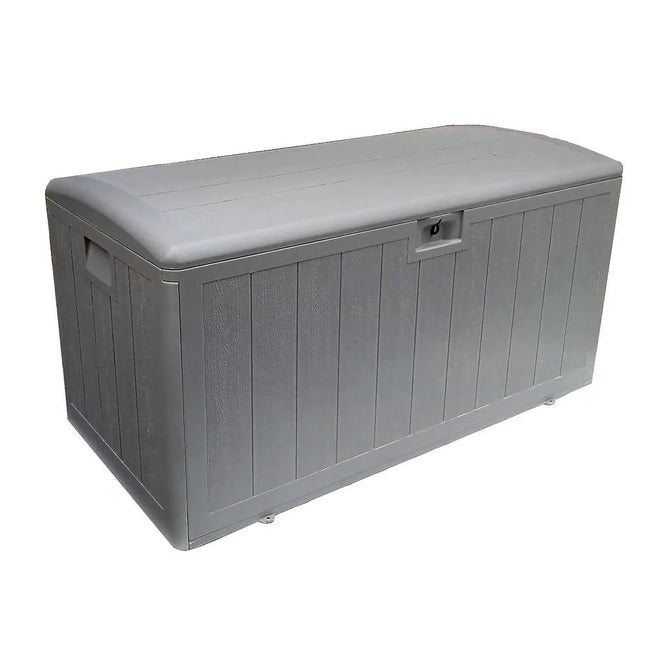 105 Gallon Resin Outdoor Storage Deck Box Gray Patio Organizer Waterproof