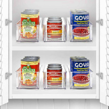 Clear Plastic Storage Bins with Lids, Stackable Pantry Organizer Boxes