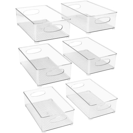 Plastic Storage Bins – Stackable Clear Pantry Organizer Containers