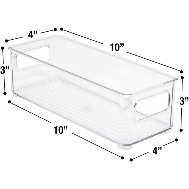 Clear Plastic Storage Bins with Lids, Stackable Pantry Organizer Boxes