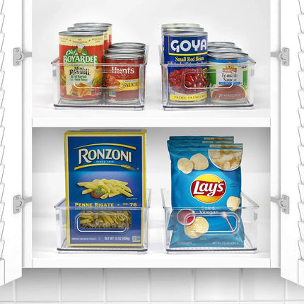 Plastic Storage Bins – Stackable Clear Pantry Organizer Containers