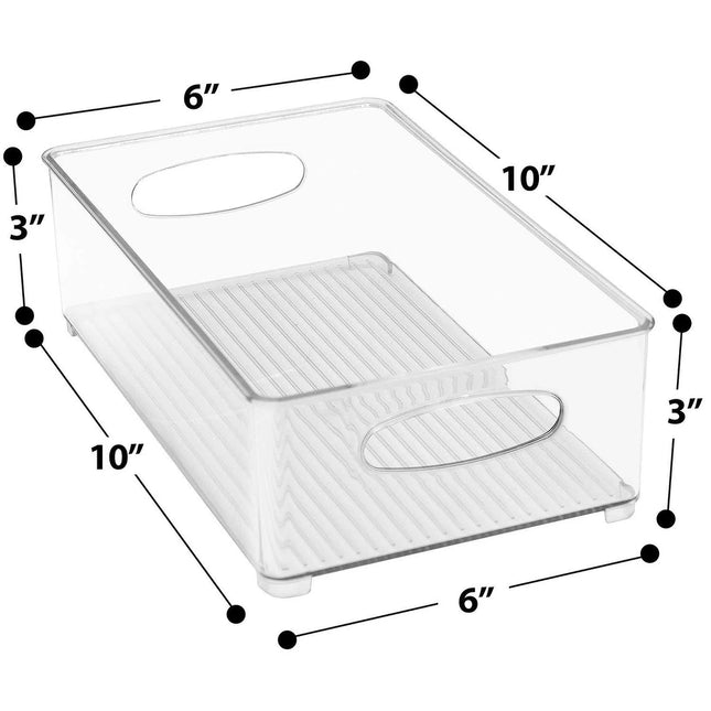 Plastic Storage Bins – Stackable Clear Pantry Organizer Containers