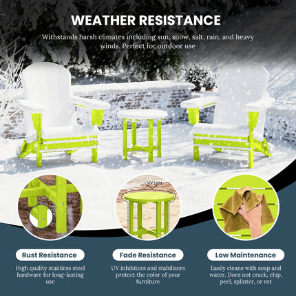Altura 18" Round Side Table – Eco-Friendly, All-Weather Durable