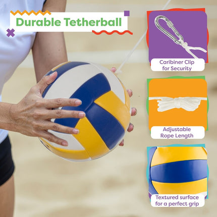 Portable Tetherball Complete Outdoor Game Set for Kids and Adults