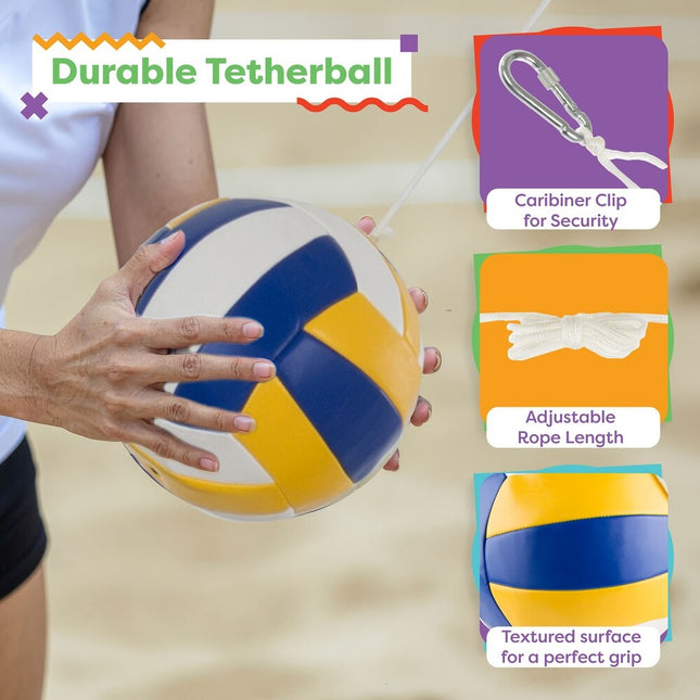 Portable Tetherball Complete Outdoor Game Set for Kids and Adults