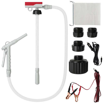 Power Battery Fuel Pump, Adjustable Flow Nozzle with 51" Long Hose, Portable