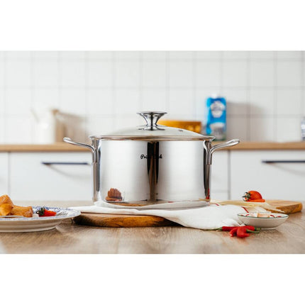 Prime Cook Stainless Steel 4.8 QT Soup Pot with Glass Lid – 22cm Cookware