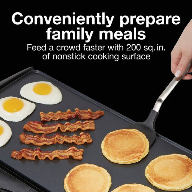Electric Nonstick Griddle 200 Sq. In. Indoor Flat Top Grill Cooking Plate