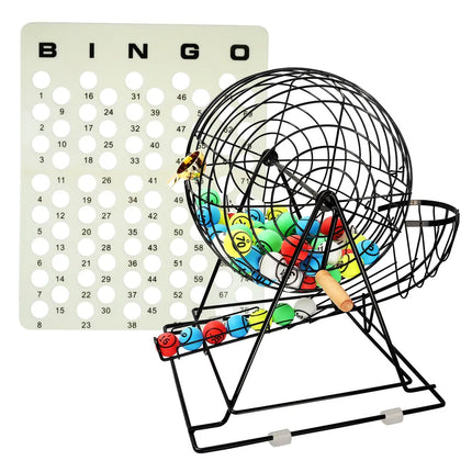 Professional Bingo Game Set with Jumbo Cage and 1.5" Bingo Balls Board
