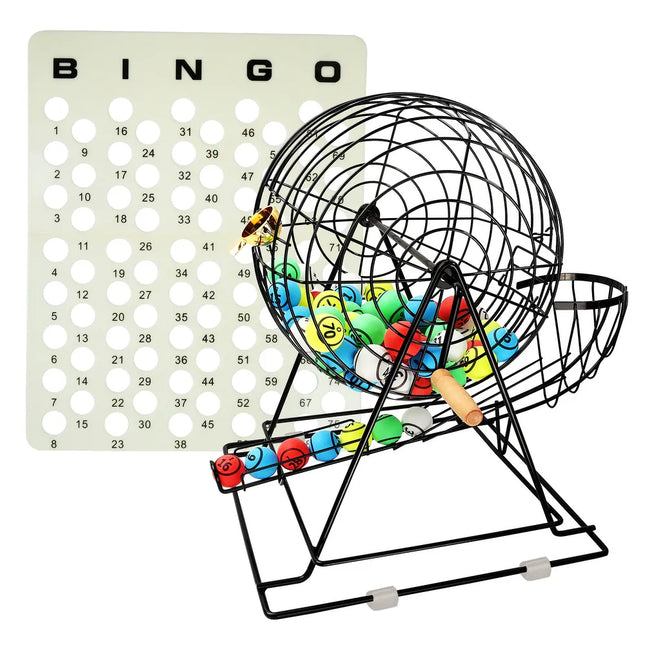 Professional Bingo Game Set with Jumbo Cage and 1.5" Bingo Balls Board