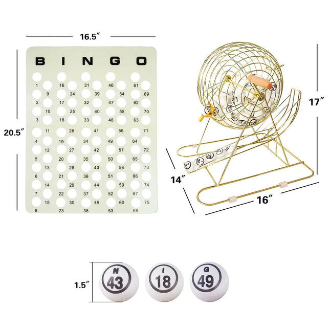 Professional X-Large Bingo Game Set with Cage and 1.5" Bingo Balls