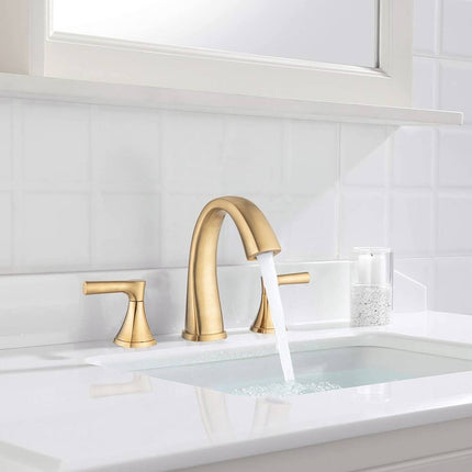 8 Inch Widespread Bathroom Faucet SpotShield Basin Tap with Drain Assembly