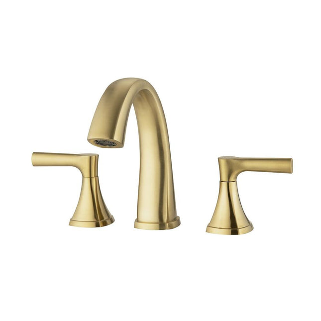 Widespread Bathroom SpotShield Basin Faucet with Drain Assembly, Brushed Gold Finish
