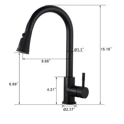 Single Handle Pull-Down Kitchen Faucet with Soap Dispenser – Commercial Style