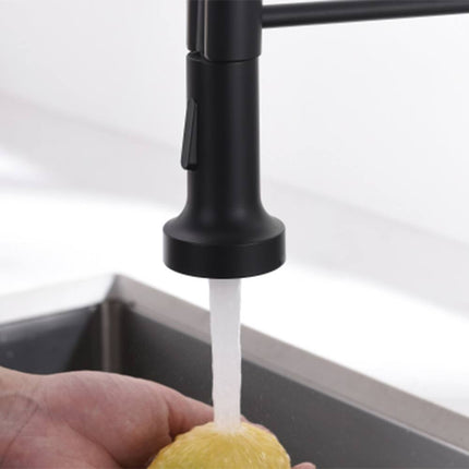 Pull Down Spray Kitchen Faucet Black 2 Function Swivel 1 Handle Design