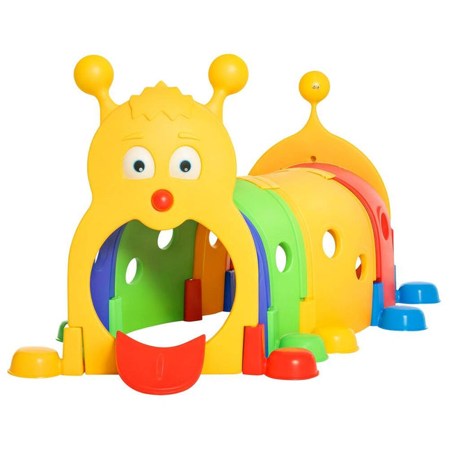 Indoor & Outdoor Caterpillar Kids Play Tunnel Crawling Toy for Ages 3-6 Multicolor
