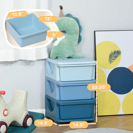 3 Tier Kids Chest Dresser Storage Tower for Bedroom Toy Organizer
