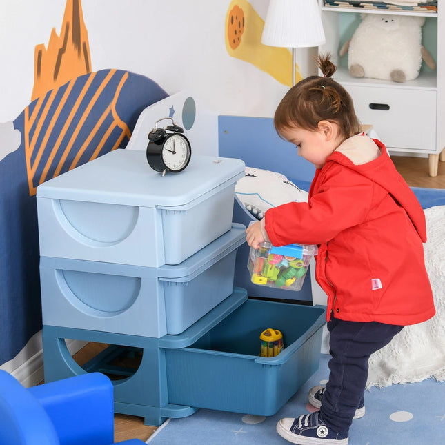 3 Tier Kids Chest Dresser Storage Tower for Bedroom Toy Organizer
