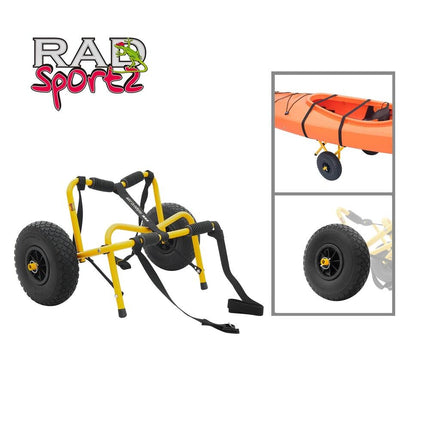 150lbs Canoe Dolly Airless Tires Foldable Aluminum Frame Rad Sportz Orange
