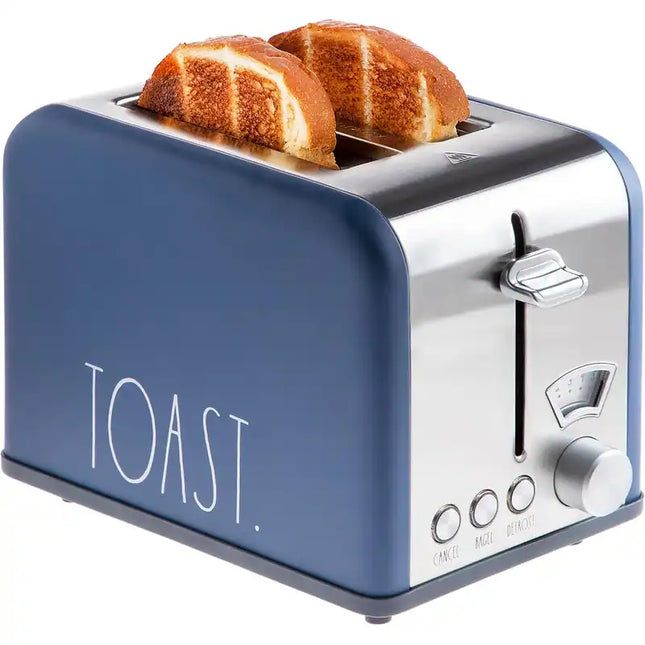 2 Slice Stainless Steel Toaster Wide Slot 5 Settings Bagel Defrost Function
