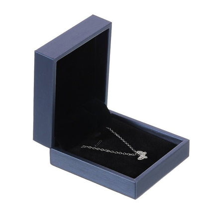 Blue Leather Necklace Box – Pendant Jewelry Gift Box