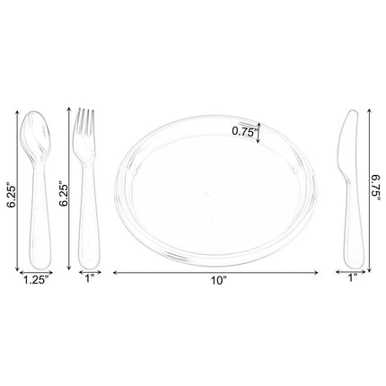 4-Person Reusable Plastic Tableware Set – Plates, Spoons, Forks & Knives
