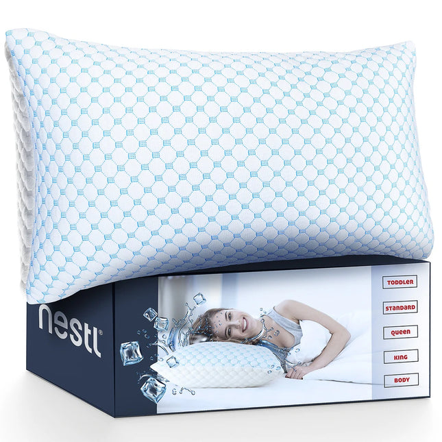 Cooling Ice Silk Pillow – Heat & Moisture Reducing, Adjustable Foam