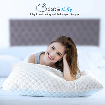 Cooling Ice Silk Pillow – Heat & Moisture Reducing, Adjustable Foam