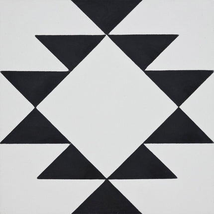 Handmade Rissani Black & White Tiles – Pack of 12, Moroccan Style