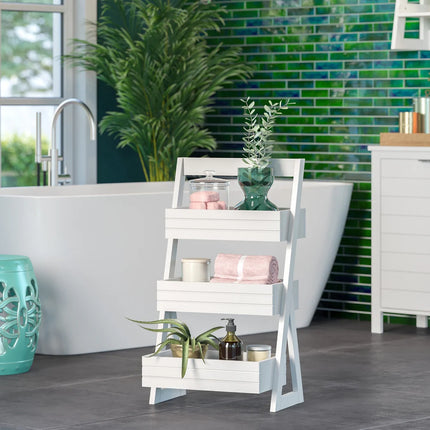 Lightweight Portable 3 Shelf Storage Caddy Organizer White Multi Use