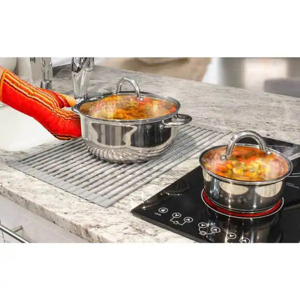 Warm Grey Roll-Up Dish Drying Rack Over Sink Space Saving Kitchen Rack