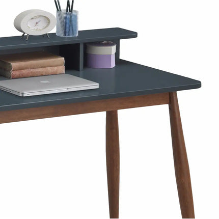 Grey-Blue Roskilde Wooden Desk with Storage for Modern Office Workspace