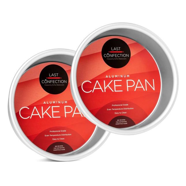 2-Pack Round Aluminum Cake Pan Set - 6" x 2" Deep Baking Pans - Durable Bakeware