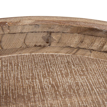 Round Decorative Wood Tray for Coffee Table and Home Décor Display