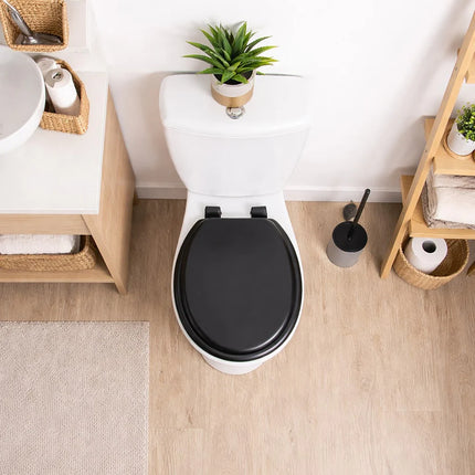 17" Round Molded Wood Toilet Seat – Durable Bathroom Fixture