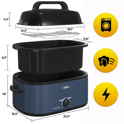Royalcraft Roaster Oven with Removable Pan – Perfect for Easy Cooking