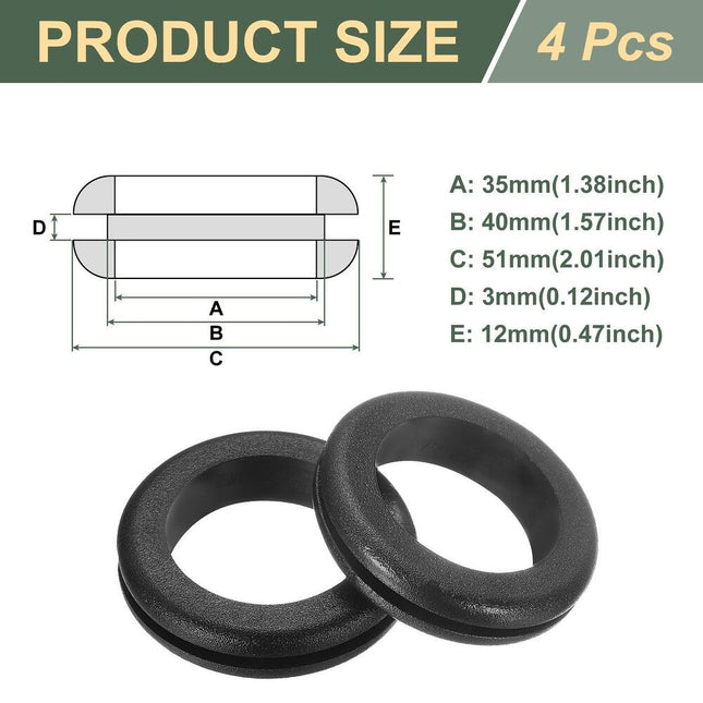 Black Rubber Grommets – Firewall Drill Hole Eyelet for Wires & Hoses