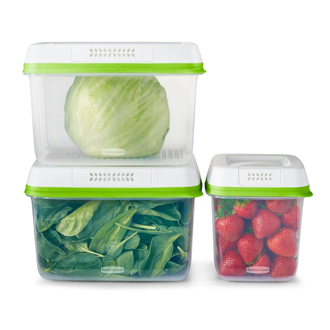 6 Pack FreshWorks Produce Saver Containers Medium and Large Storage Set