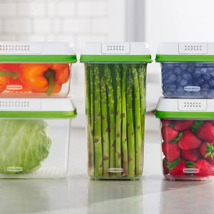 6 Pack FreshWorks Produce Saver Containers Medium and Large Storage Set