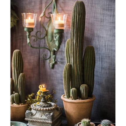 RusticReach Artificial Cactus in Brown Pot Faux Plant Home Decor
