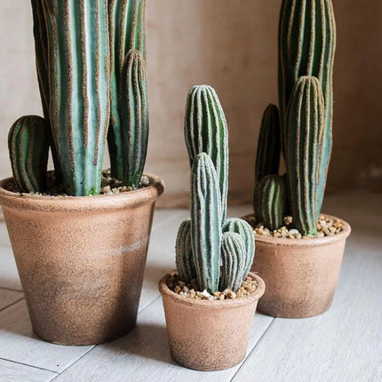 RusticReach Artificial Cactus in Brown Pot Faux Plant Home Decor