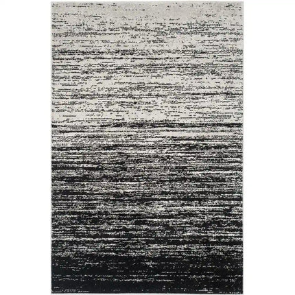 Adirondack Vera Modern Ombre Distressed Area Rug 2'6" x 4' Silver Black