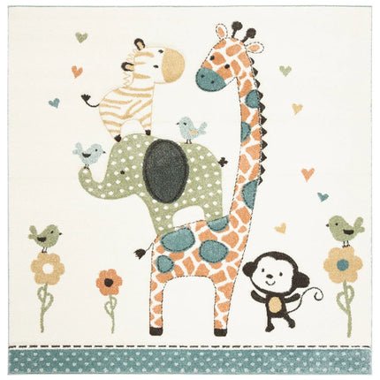 Carousel Kids Brandusa Animal Rug Cute Kids Room Play Area Rug Decor