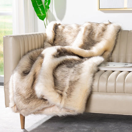 Coco Tips Taupe Throw Blanket 50 x 60 Inch Soft Cozy Home Sofa Blanket