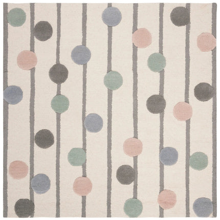 Handmade Kids Ganka Dotted Stripe Wool Rug for Bedroom and Nursery