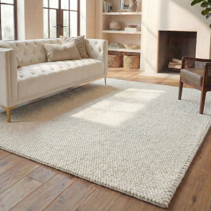 Handmade Natura Gerta Wool Rug – Natural, Elegant Area Rug