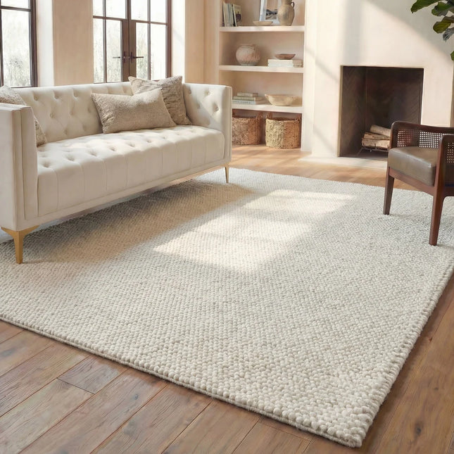 Handmade Natura Gerta Wool Rug – Natural, Elegant Area Rug