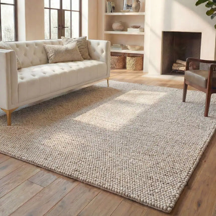 Handmade Natura Gerta Wool Rug – Natural, Elegant Area Rug