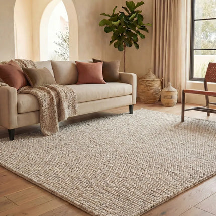 Handmade Natura Gerta Wool Rug – Natural, Elegant Area Rug
