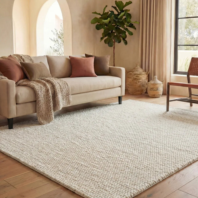 Handmade Natura Gerta Wool Rug – Natural, Elegant Area Rug